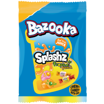 Bazooka Splashz Tropical Punch Chewy Candy with Gel 120g
