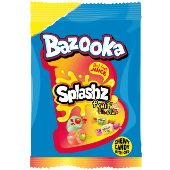 Bazooka Splashz Fruit Fiesta Chewy Candy with Gel 120g 
