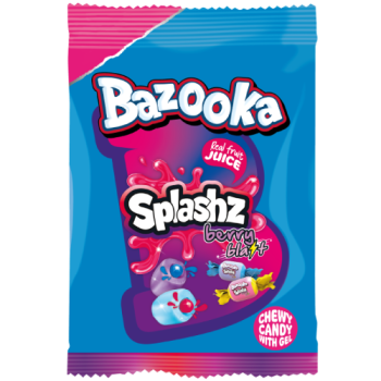 Bazooka Splashz Berry Blast Chewy Candy with Gel 120g 