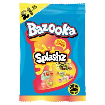 Bazooka Splashz Fruit Fiesta Chewy Candy with Gel 120g