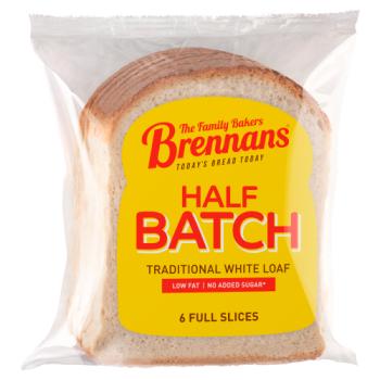 Brennans Half Batch Traditional White Loaf 6 Full Slices 400g