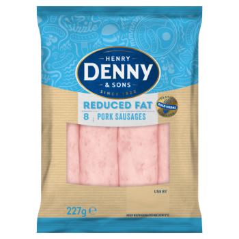 Henry Denny & Sons 8 Reduced Fat Pork Sausages 227g