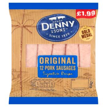Henry Denny & Sons Gold Medal 12 Original Pork Sausages 454g