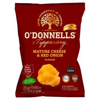 O'Donnells Mature Cheese & Red Onion Flavour Crisps 125g
