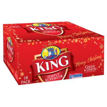 King Merry Christmas Cheese & Onion Flavour Potato Crisps 18 x 25g