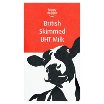 Happy Shopper British Skimmed UHT Milk 1 Litre