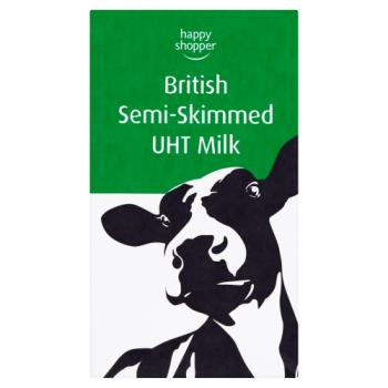 Happy Shopper British Semi-Skimmed UHT Milk 1 Litre