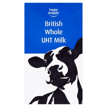 Happy Shopper British Whole UHT Milk 1 Litre