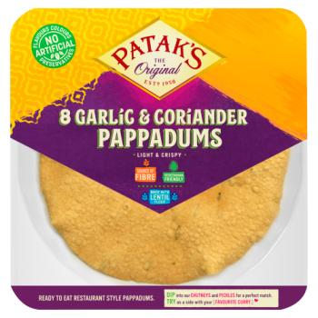 Patak's The Original 8 Garlic & Coriander Pappadums 80g
