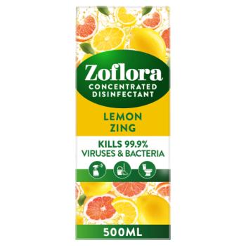 Zoflora 3 in 1 Action Concentrated Disinfectant Lemon Zing 500ml
