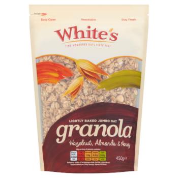 White's Hazelnut, Almonds & Honey Lightly Baked Jumbo Oat Granola 450g