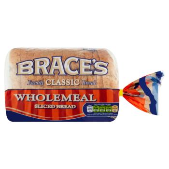 Brace's Family Bread Classic Wholemeal Sliced Bread 400g