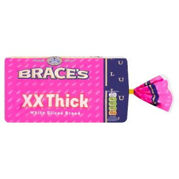 Brace's XX Thick White Sliced Bread 800g