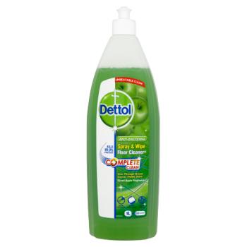 Dettol Complete Clean Anti-bacterial Spray & Wipe Floor Cleaner Green Apple Fragrance 1l