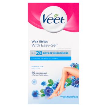 Veet Wax Strips Sensitive Skin with Easy-Gel 40 Maxi Format