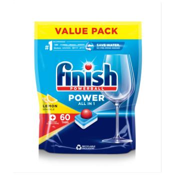 Finish Power All in One Dishwasher Tablets Lemon 60 Tablets