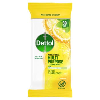 Dettol Antibacterial Multipurpose Cleaning Wipes, Citrus Zest, 30 Large Wipes