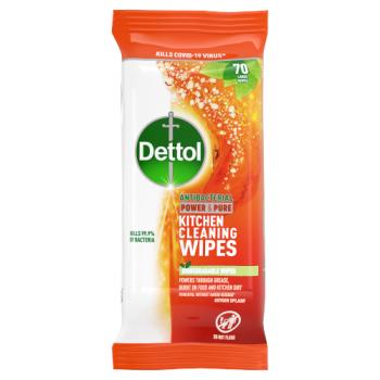 Dettol Antibacterial Power & Pure Kitchen Cleaning Wipes 70