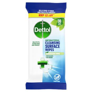 Dettol Antibacterial Surface Cleansing Wipes, 30 Wipes