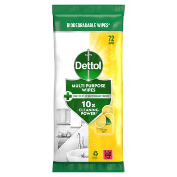 Dettol 72 Multi Purpose Wipes Citrus Zest