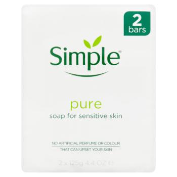 Simple Pure Soap For Sensitive Skin 2 X 125g