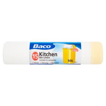 Baco 15 Kitchen Bin Liners 50L