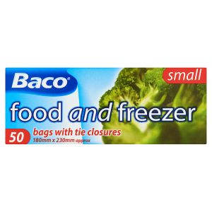 Baco Food and Freezer Bags Small x50 with Tie Closures