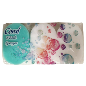 Coral Bath Sponges 3s 