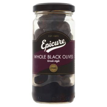 Epicure Whole Black Olives Greek Style 155g