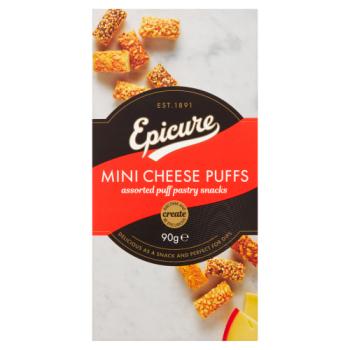 Epicure Mini Cheese Puffs Assorted Puff Pastry Snacks 90g