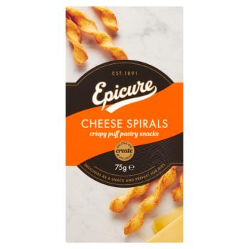 Epicure Cheese Spirals Crispy Puff Pastry Snacks 75g