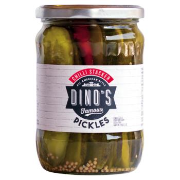 Dino's Famous Chilli Stacker Pickles 530g