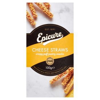 Epicure Cheese Straws Crispy Puff Pastry Snacks 100g