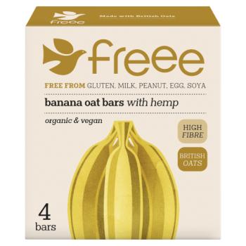 FREEE Gluten Free Organic Banana Oat Bars with Hemp 4 x 35g