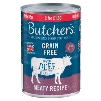 Butcher's Beef & Liver Wet Dog Food Tin 400g