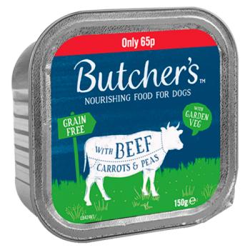 Butcher's Beef Carrots & Peas Wet Dog Food Tray 150g