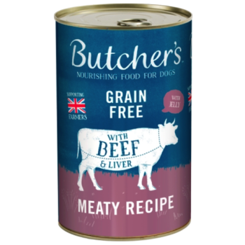 Butchers Grain Free with Beef & Liver Meaty Recipe 400g PM £1.30 