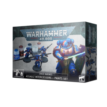 Warhammer 40,000 Space Marines Assault Intercessors & Paints Set 