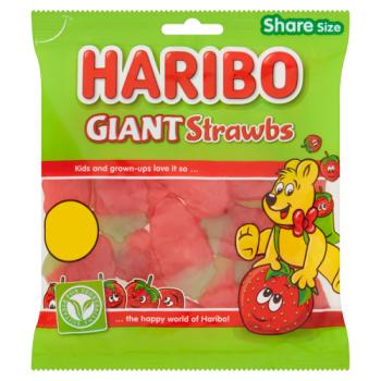 HARIBO Giant Strawbs Bag 180g PM £1
