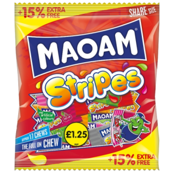 MAOAM Stripes 161g PM £1.25 +15% Extra Free 