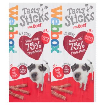 Webbox 6 Tasty Sticks with Beef 30g