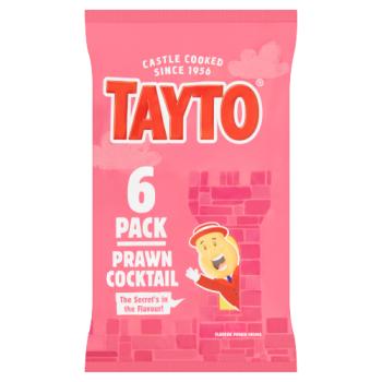 Tayto Prawn Cocktail Flavour Potato Crisps 6 x 25g