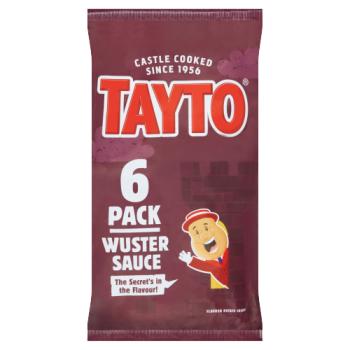 Tayto Wuster Sauce Flavour Potato Crisps 6 x 25g