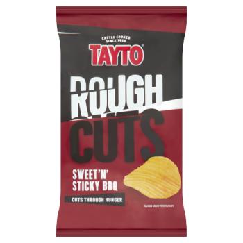 Tayto Rough Cuts Sweet 'N' Sticky BBQ Flavour Ridged Potato Crisps 135g