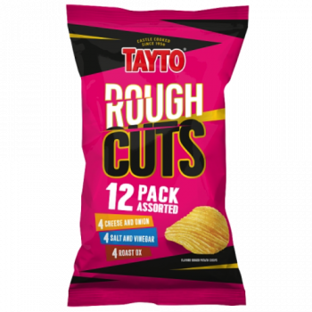 TAYTO Rough Cuts Assorted Flavour Ridged Potato Crisps 12 x 25g