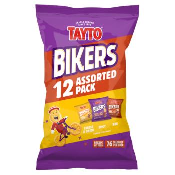 Tayto Bikers Assorted Pack Flavour Corn Snacks 12 x 16g