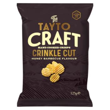 Tayto Craft Crinkle Cut Honey Barbecue Flavour Hand Cooked Crisps 125g