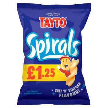 Tayto Spirals Salt & Vinegar Flavour Potato Snacks 45g