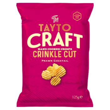 Tayto The Craft Hand Cooked Crisps Crinkle Cut Prawn Cocktail 125g