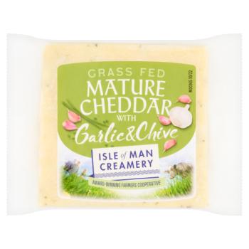 Isle of Man Creamery Grass Fed Mature Cheddar with Garlic & Chive 200g